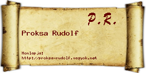 Proksa Rudolf névjegykártya